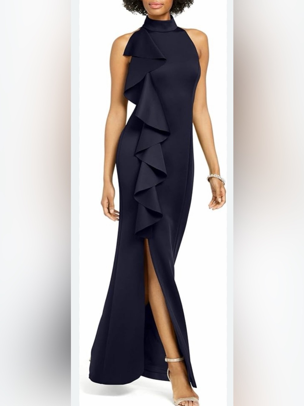 jessica howard asymmetrical tiered dress Womens Ruffled Maxi Halter Navy 14 Update your closet with Category_Collections/Party Edit Lizzo Backless Stunning Dress Size:3-4 Years (110cm)